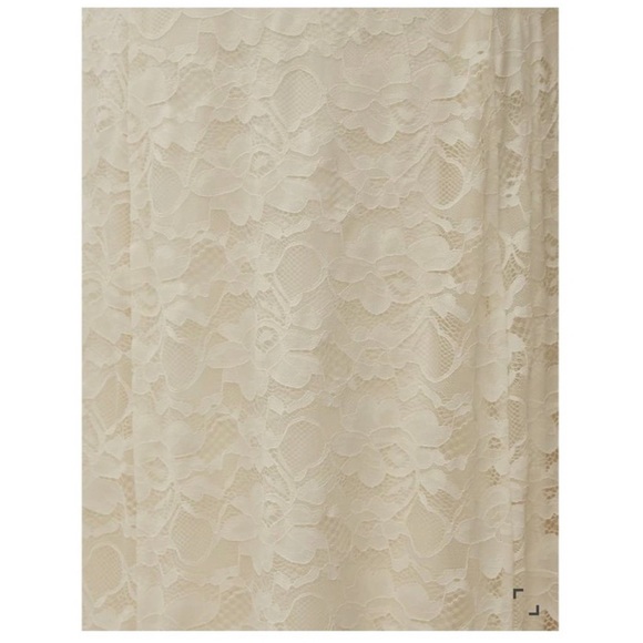 Torrid Ivory Lace Off Shoulder Fit & Flare Train Scalloped Hem Wedding Dress - Picture 5 of 7